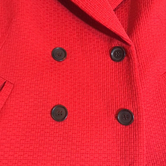 Talbots Double Breasted Textured Red Blazer Front Pockets SZ 10P R1 - Picture 3 of 9